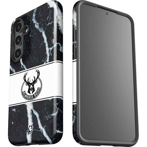 NBA Milwaukee Bucks Marble Galaxy S25 Impact Case